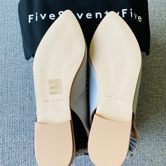 FIVESEVENTYFIVE Gray Flat Leather Sandals - NEW - Picture 4 of 4